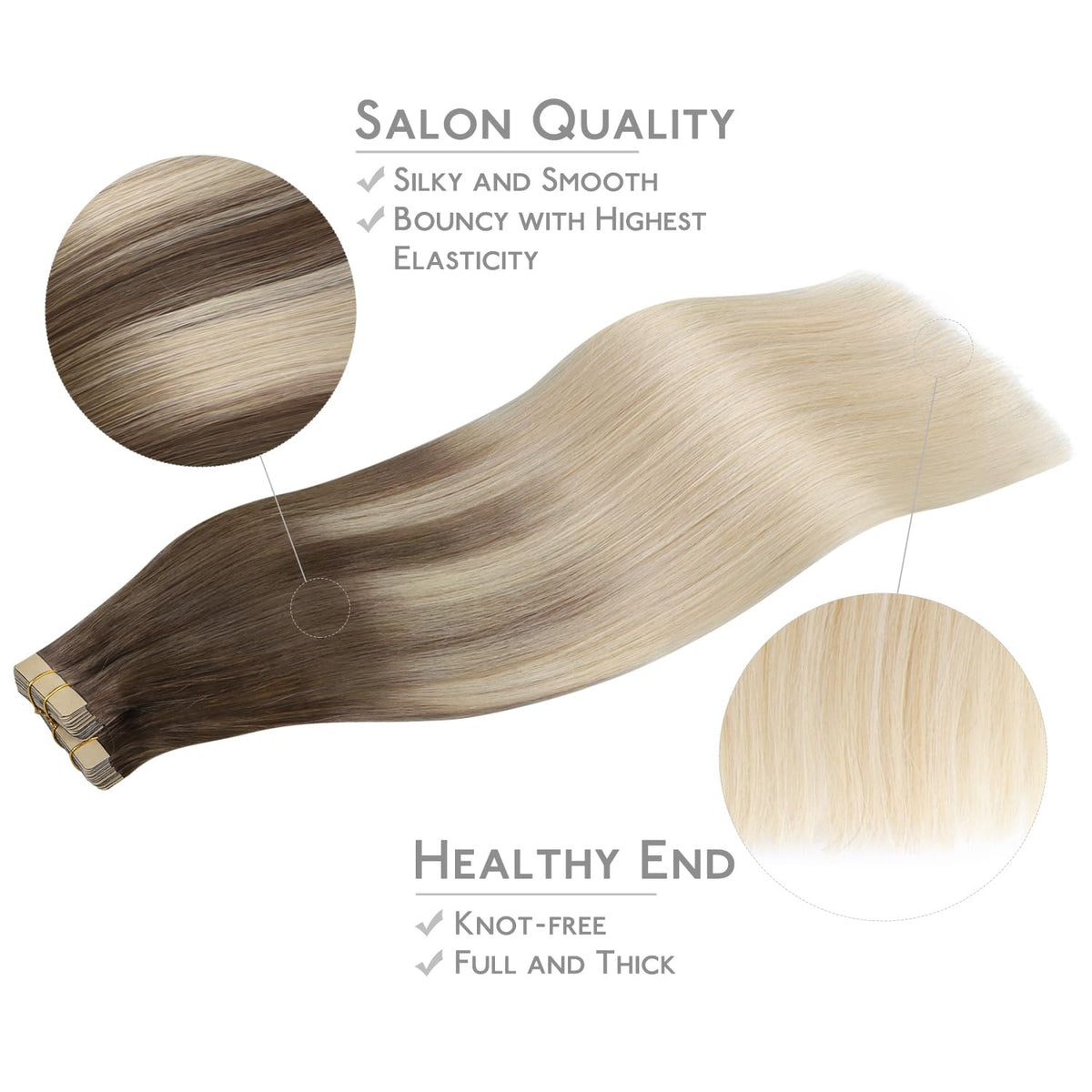 Wennalife Tape in Hair Extensions packaging with detailed introduction