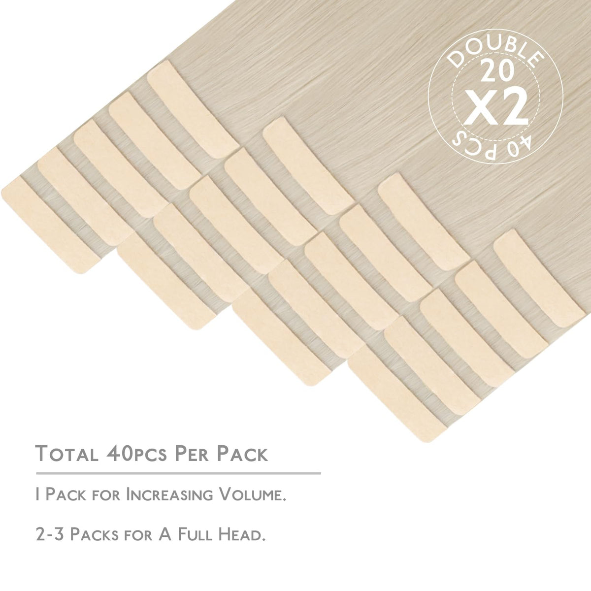 Wennalife Tape in Hair Extensions packaging with details