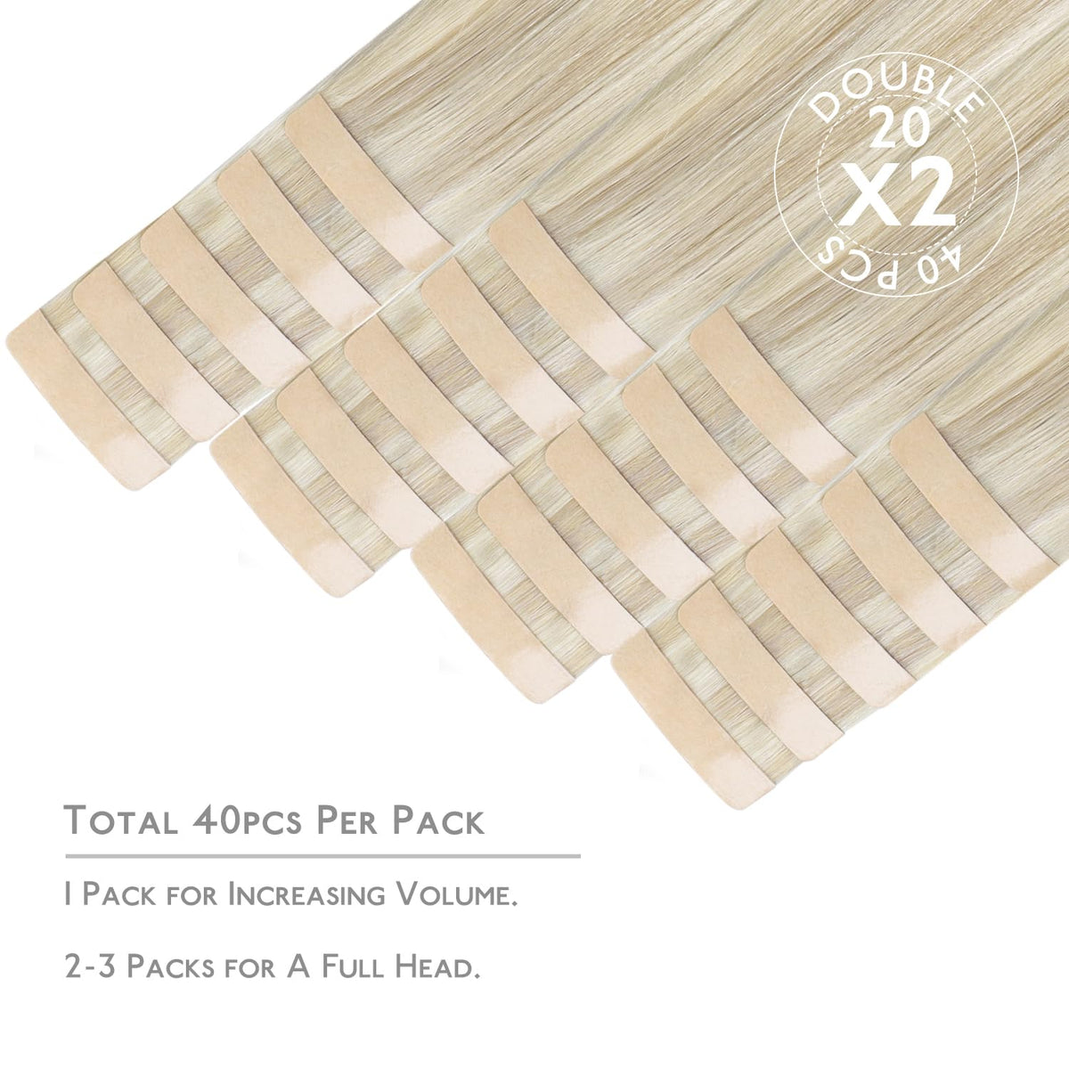 Wennalife Tape in Hair Extensions packaging with instructions
