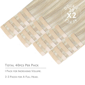 Wennalife Tape in Hair Extensions packaging with instructions