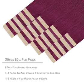 Wennalife Tape in Hair Extensions packaging with product details
