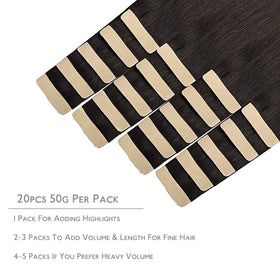 Wennalife Tape In Hair Extensions packaging with product details