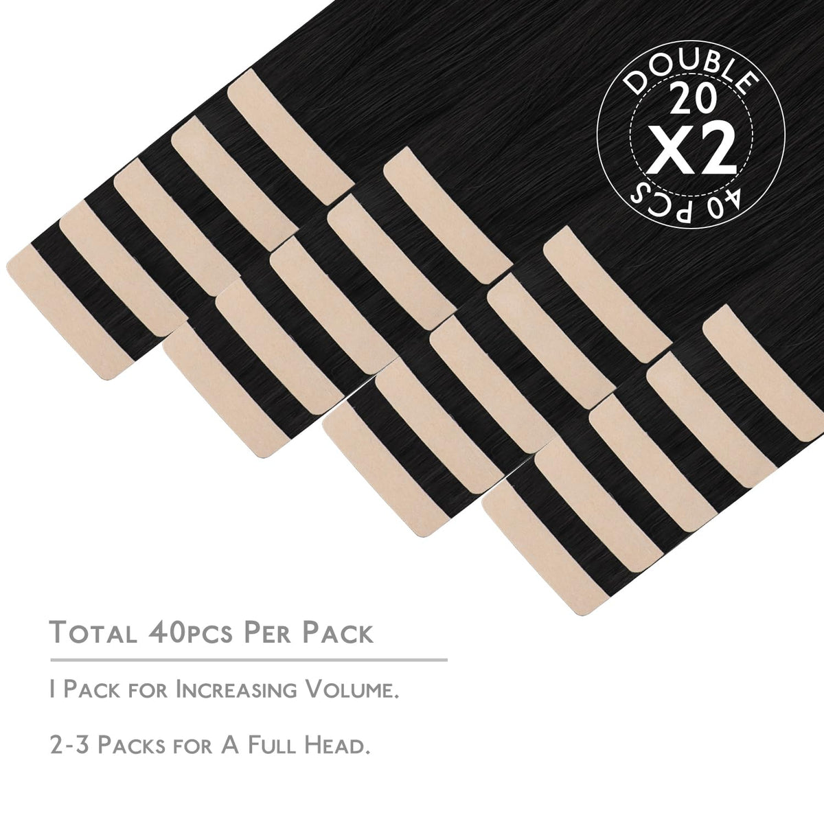 Wennalife Tape in Hair Extensions packaging with product details