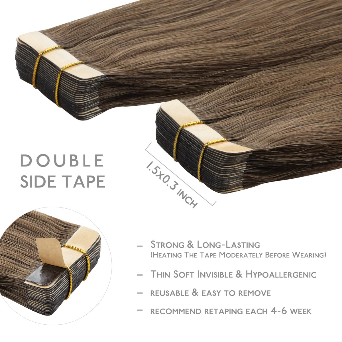 Wennalife Tape in Hair Extensions packaging with product details