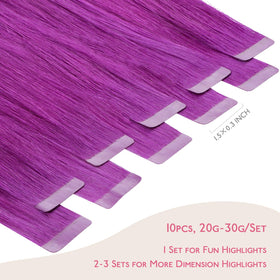 Wennalife Tape in Hair Extensions Purple packaging