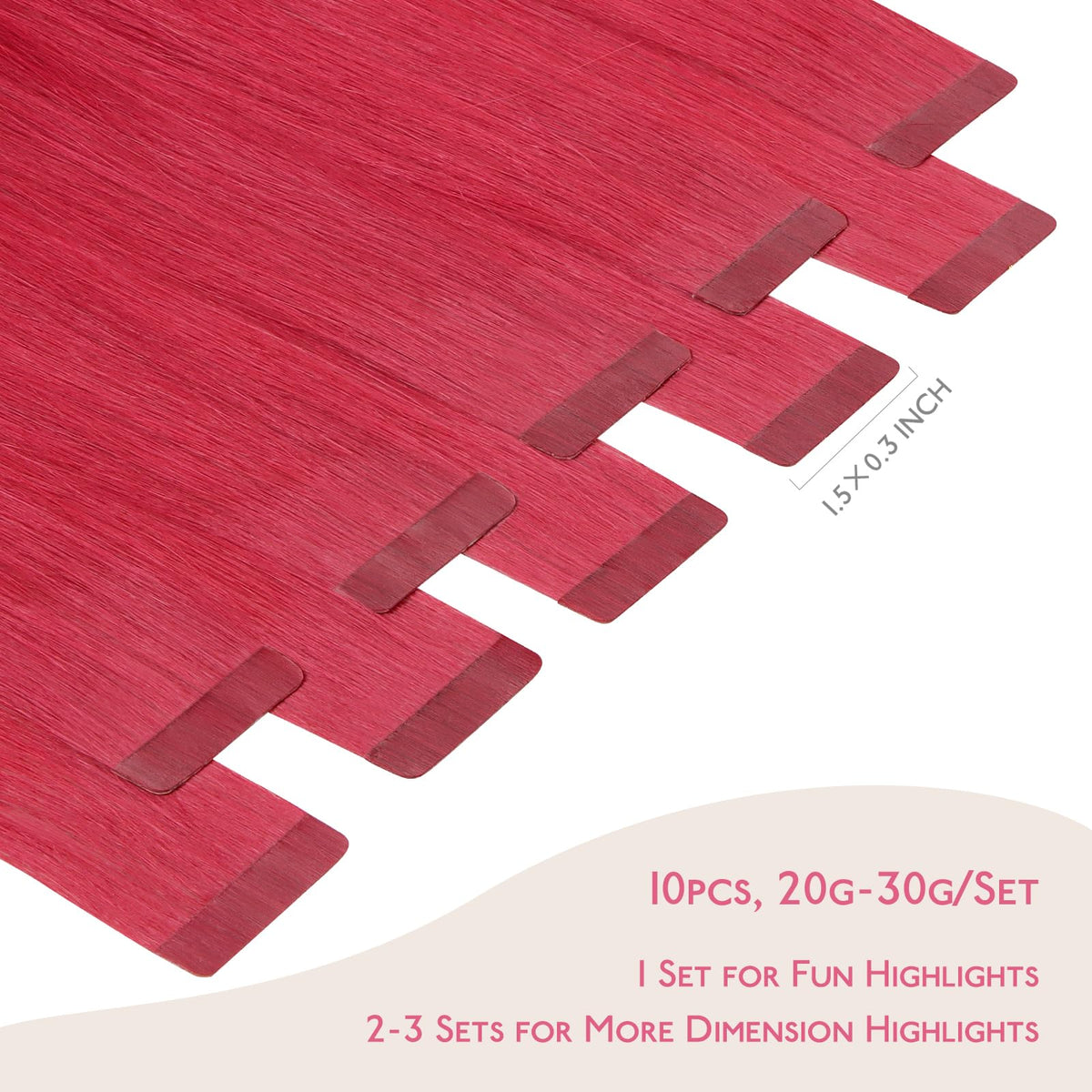 Wennalife Tape in Hair Extensions Red 18 Inch packaging