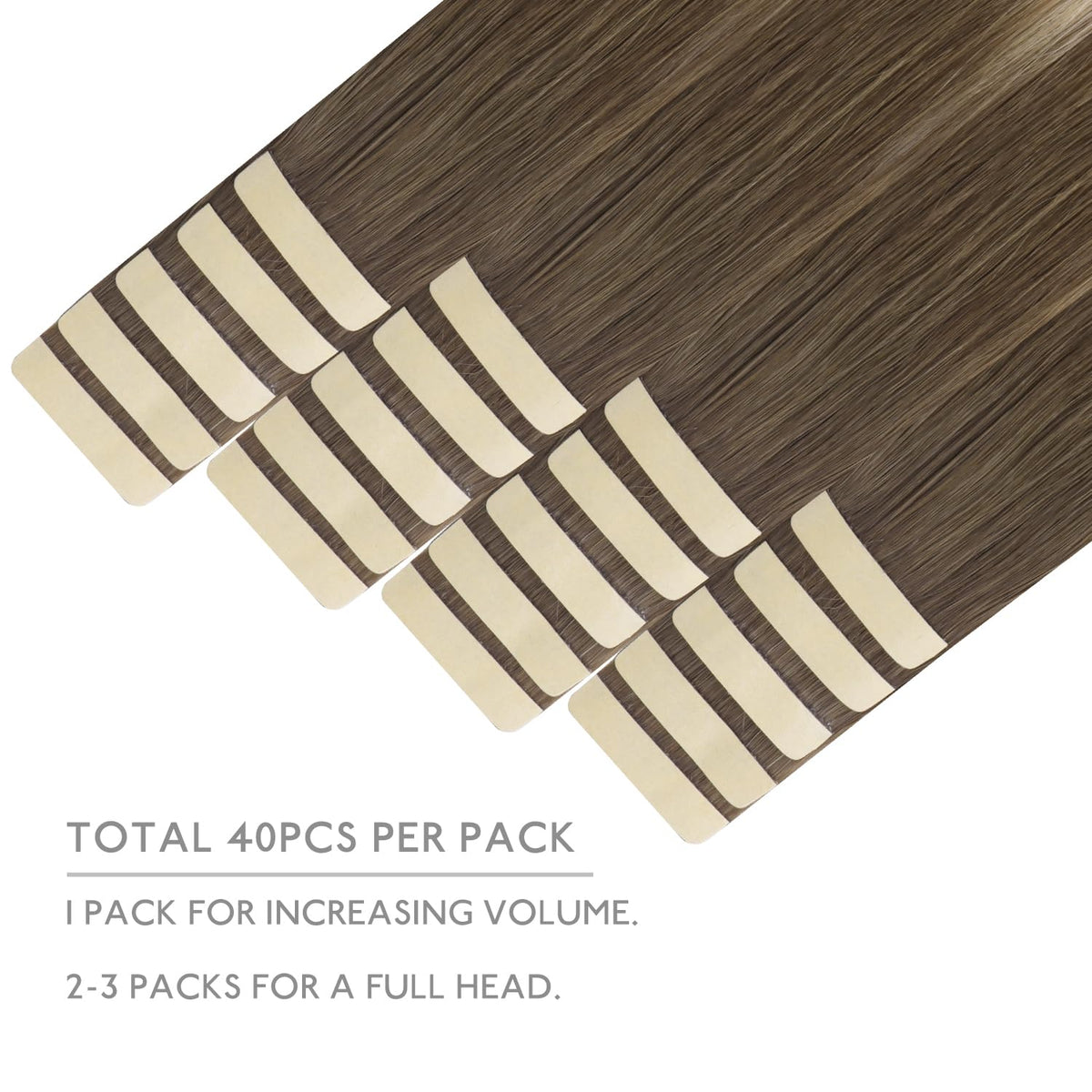 Wennalife Tape in Hair Extensions Remy Human Hair packaging