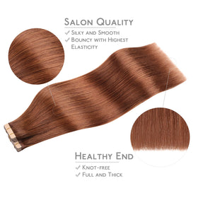 Wennalife Tape in Hair Extensions showing application method