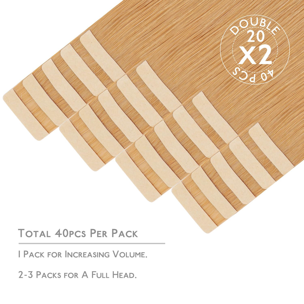 Wennalife Tape in Hair Extensions showing application method