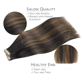Wennalife Tape in Hair Extensions showing application process