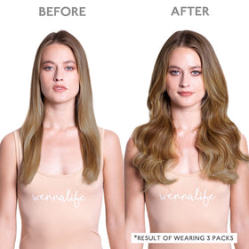 Wennalife Tape in Hair Extensions showing application process