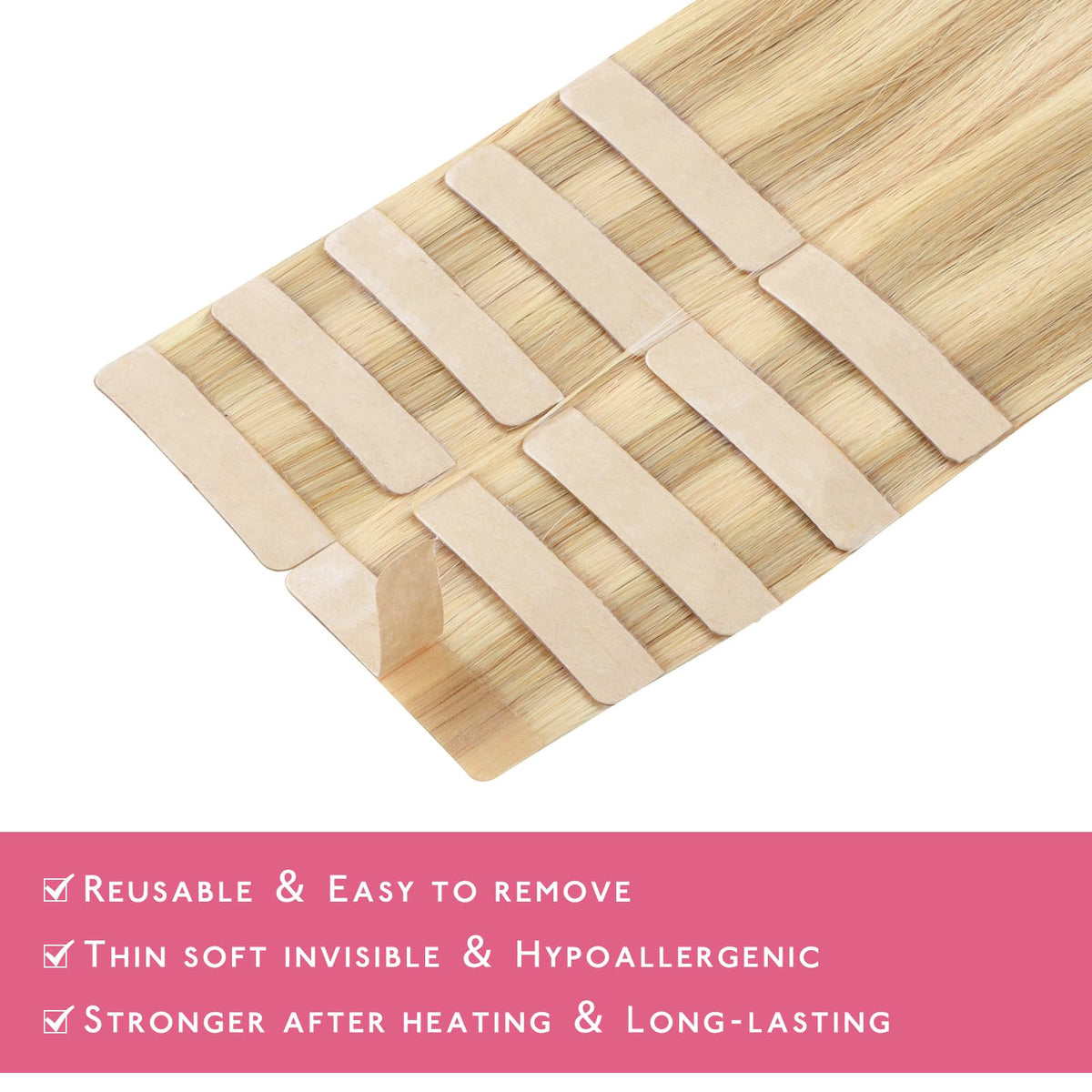 Wennalife Tape in Hair Extensions showing colour blend