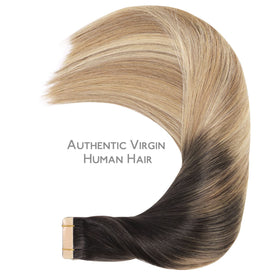Wennalife Tape in Hair Extensions showing colour blend and length