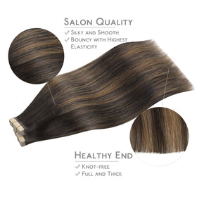 Wennalife Tape in Hair Extensions showing texture and colour blend