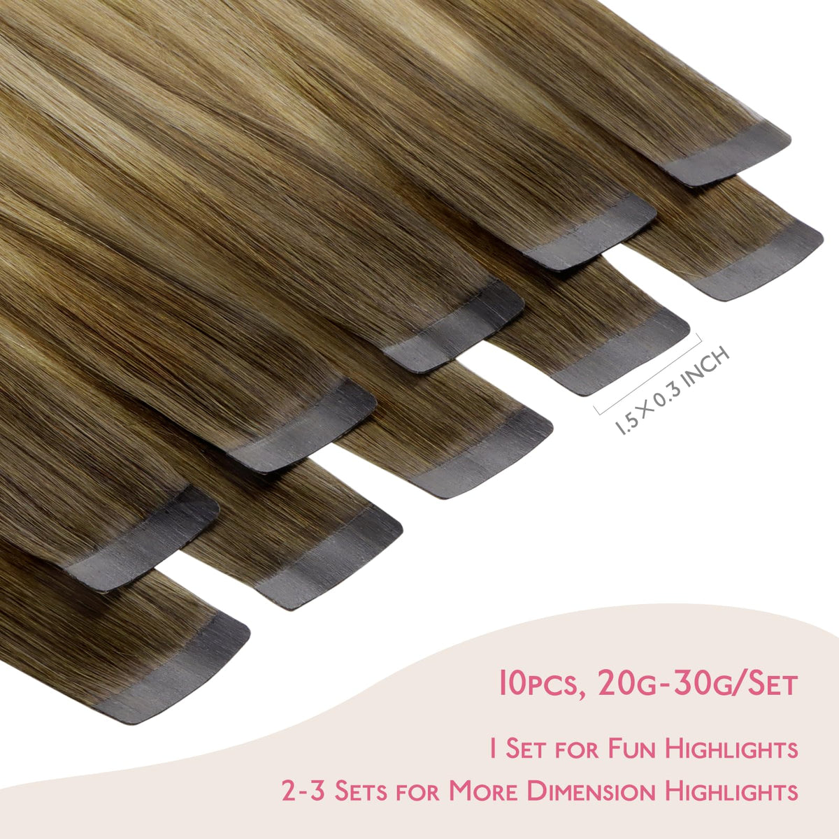 Wennalife Tape in Hair Extensions showing the colour blend