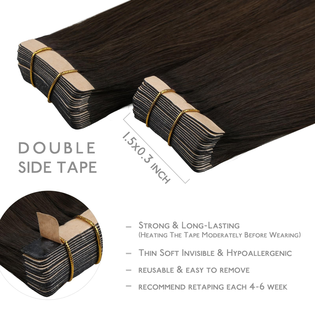 Wennalife Tape in Hair Extensions showing the gradient colour