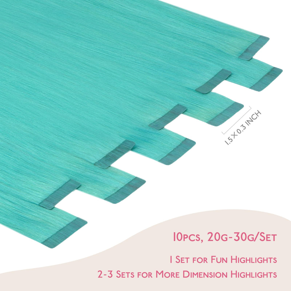 Wennalife Tape in Hair Extensions Teal Green packaging