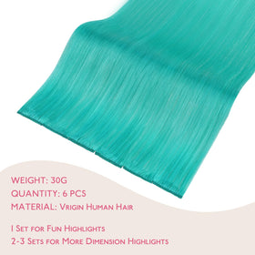 Wennalife Teal Green Clip-in Hair Extensions packaging