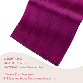 Wennalife Violet Clip-in Hair Extensions 22 Inch back view