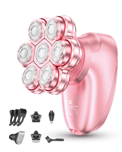 WEQOEE 5-in-1 Electric Razors for Women front view in pink