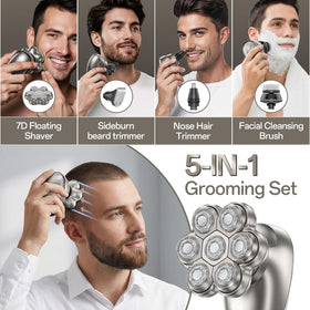 WEQOEE Electric Head Shaver 7D LED display