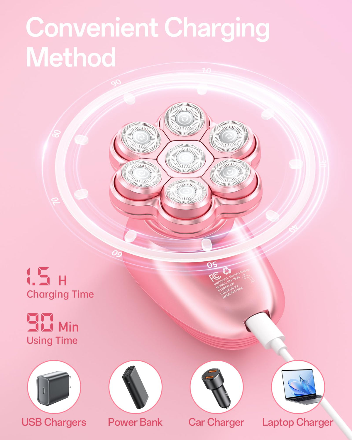WEQOEE electric razor being used in the shower