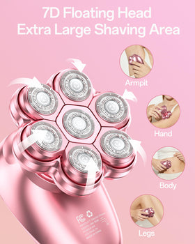 WEQOEE electric razor with attachments laid out on a surface