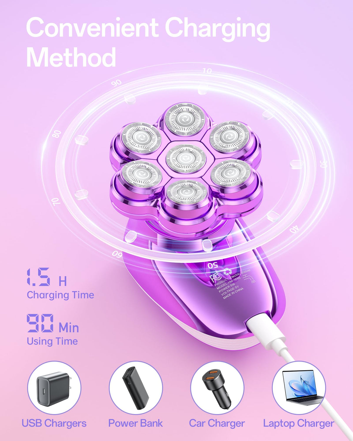 WEQOEE shaver being used in the shower