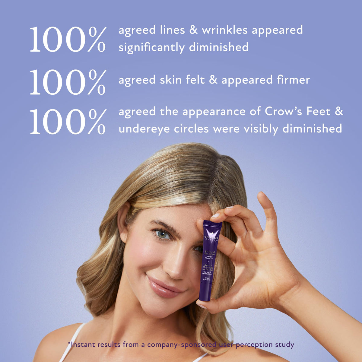 Westmore Beauty 60 Second Effects Tinted Firming Gel bottle close-up