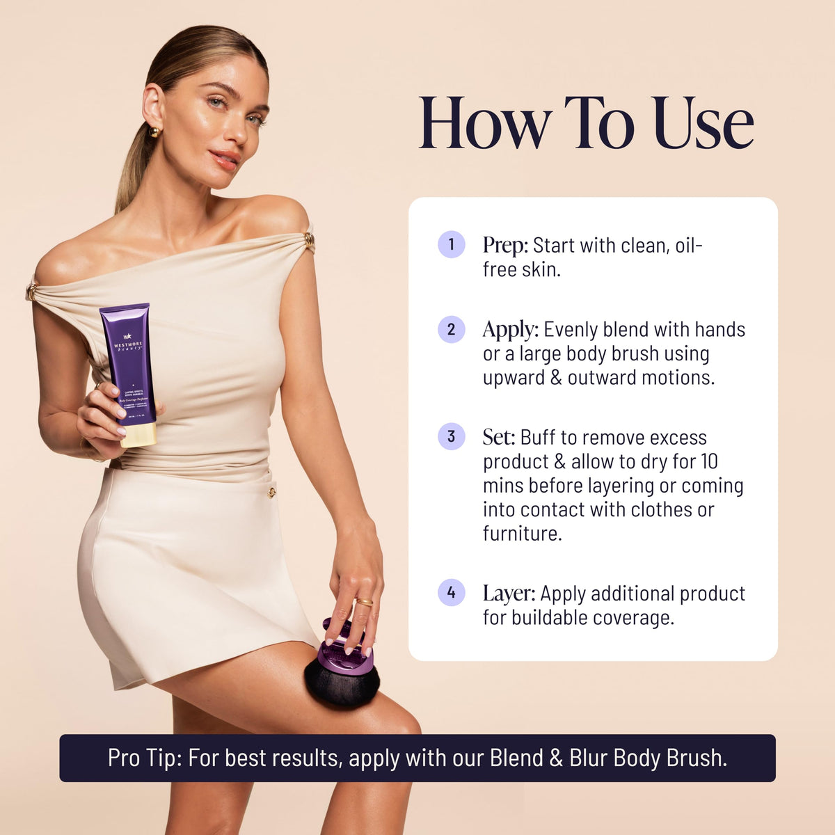 Westmore Beauty Body Coverage Perfector 5W Deep Radiance in use outdoors