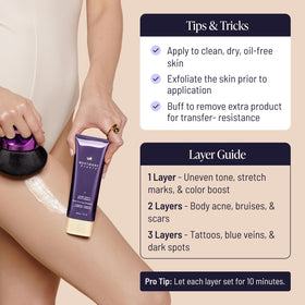 Westmore Beauty Body Coverage Perfector on model's legs