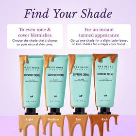 Westmore Beauty Creme All-Over Complexion Perfector in use with makeup tools