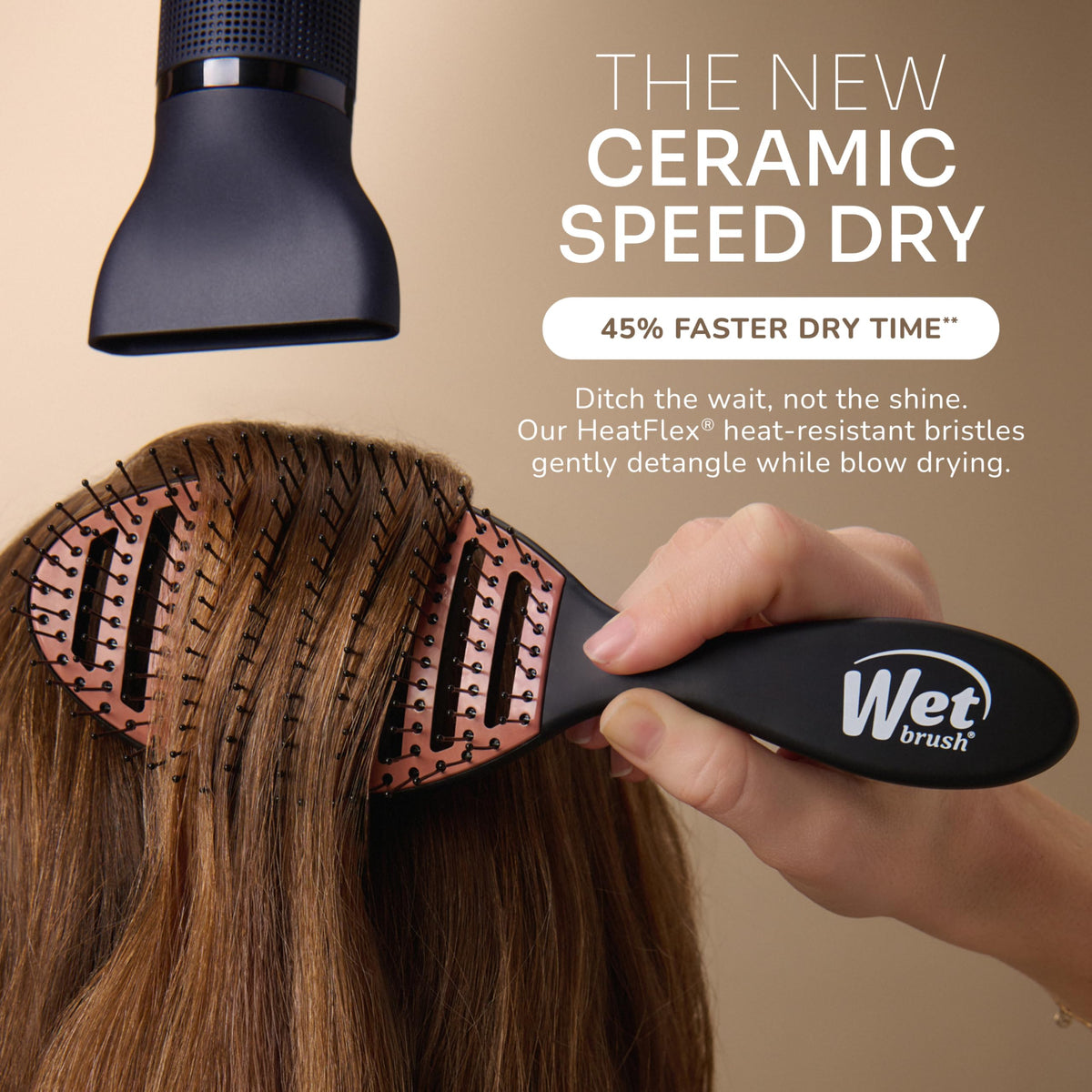 Wet Brush Ceramic Speed Dry Detangler back view