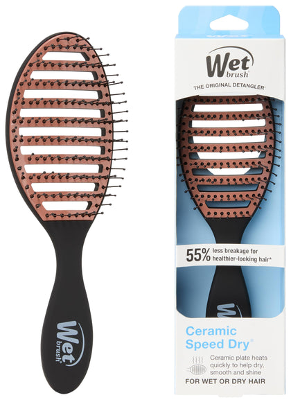 Wet Brush Ceramic Speed Dry Detangler front view in black