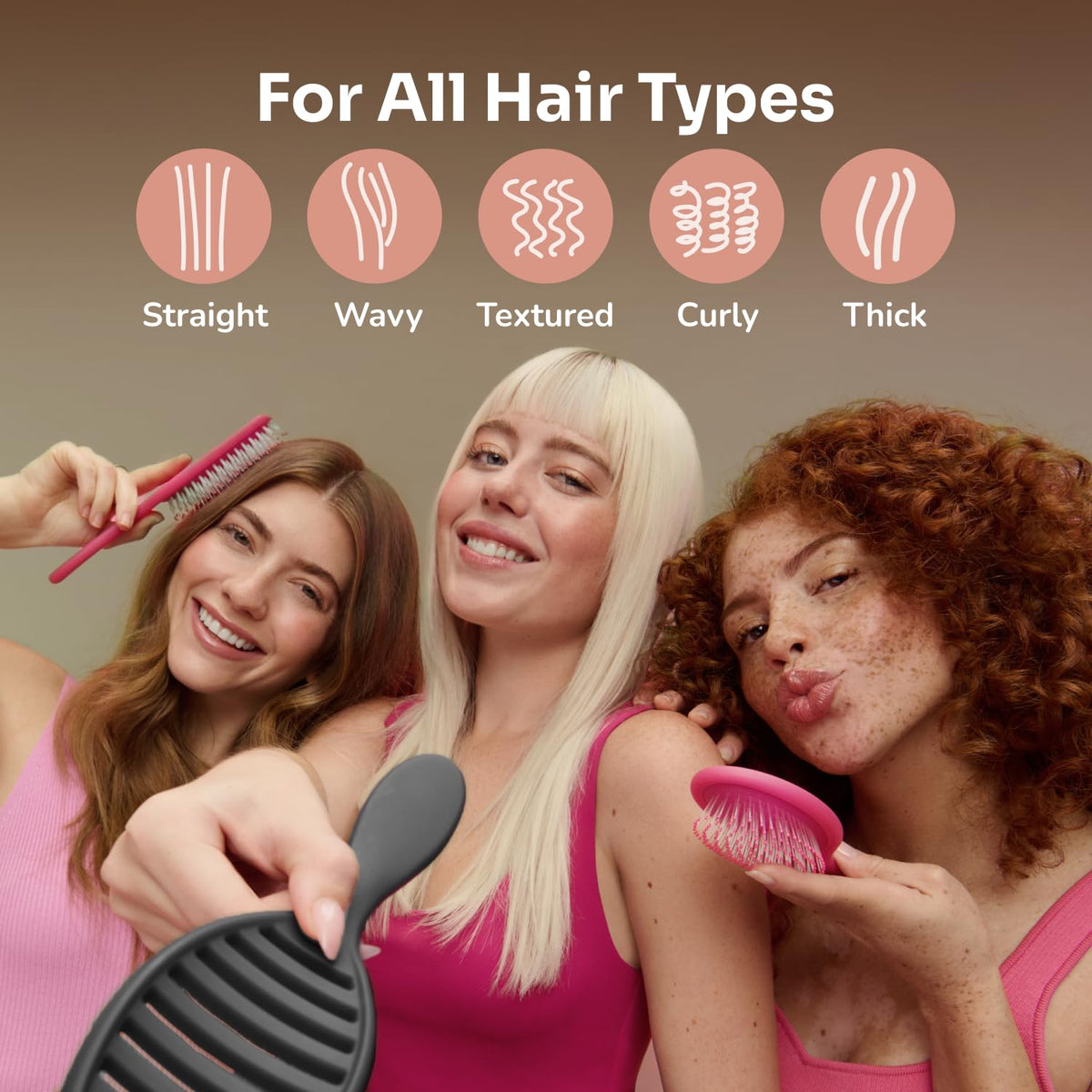 Wet Brush Ceramic Speed Dry Detangler side view showing bristles