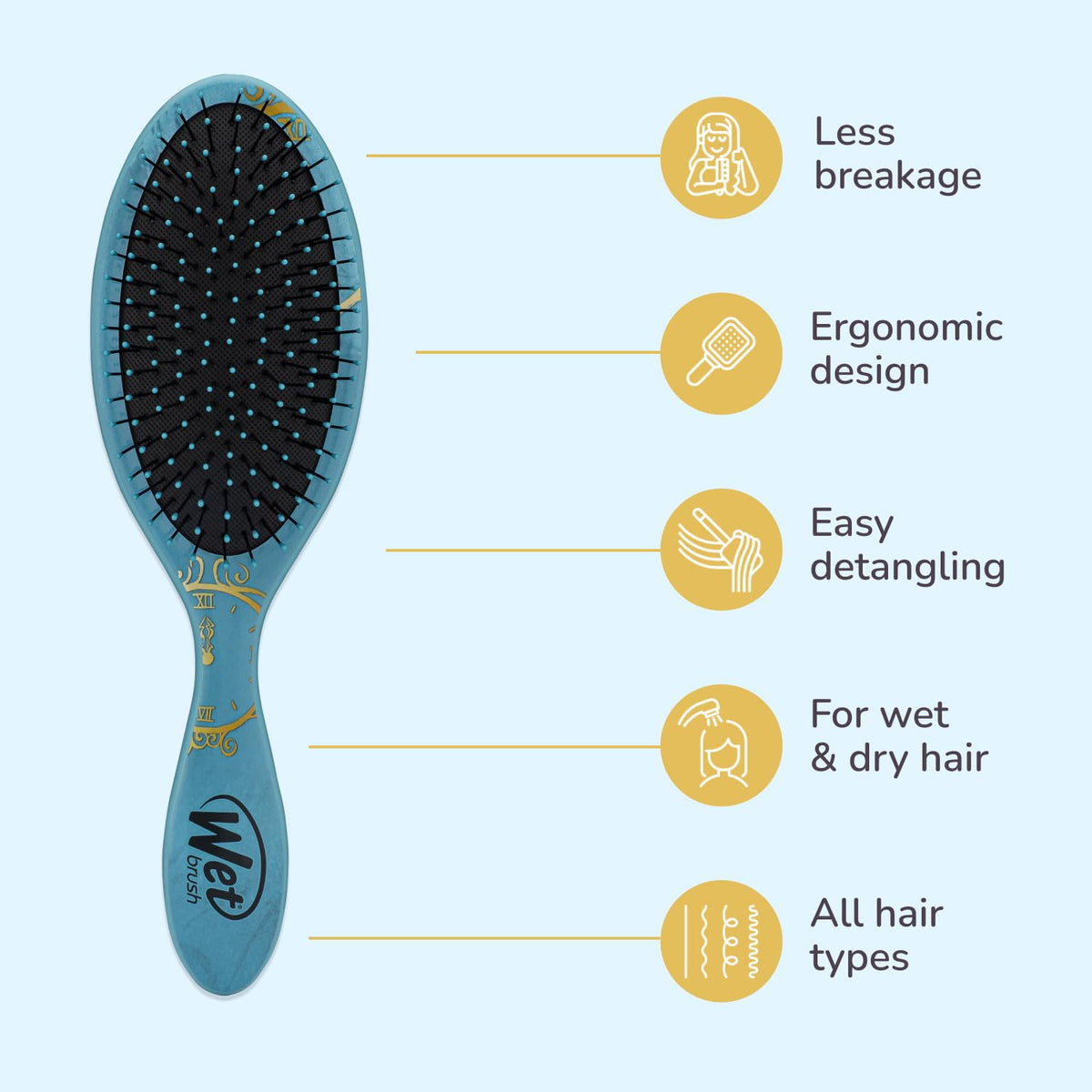 Wet Brush Cinderella Hair Detangler side view