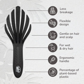 Wet Brush Go Green Curl Detangler Hair Brush black back view