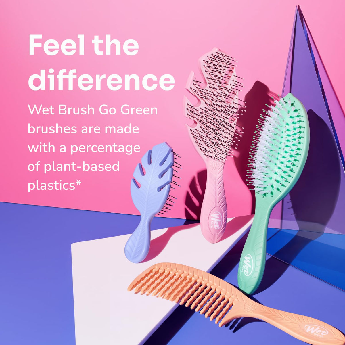 Wet Brush Go Green Curl Detangler Hair Brush black with plant-based plastic