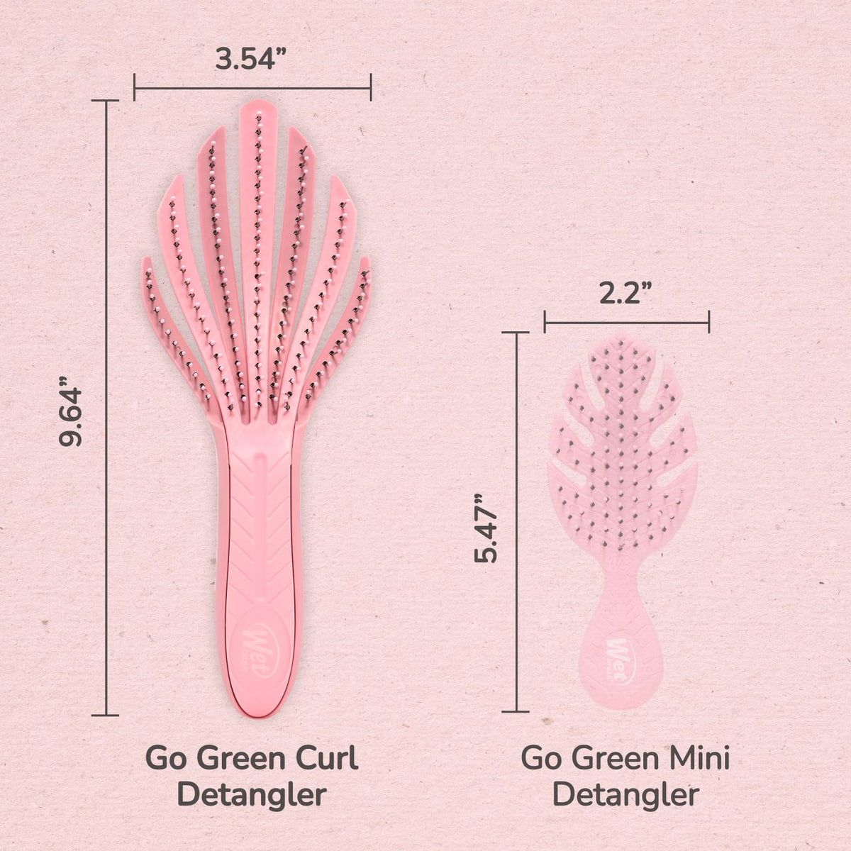 Wet Brush Go Green Curl Detangler in use on curly hair