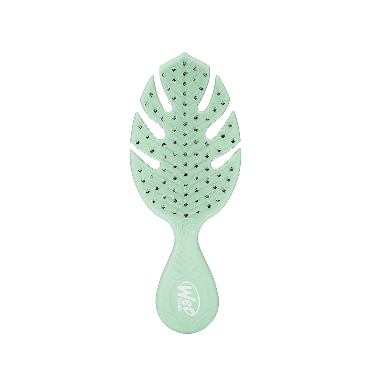 Wet Brush Go Green Mini Detangler front view in green