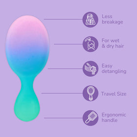 Wet Brush Mini Detangler Hair Brush Electric Sky Purple side view