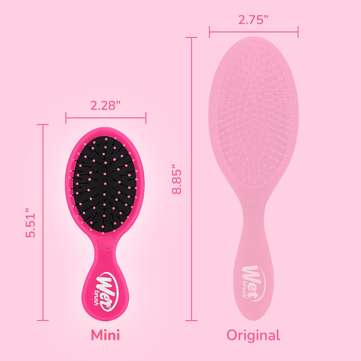 Wet Brush Mini Detangler Hair Brush in pink, lifestyle scene