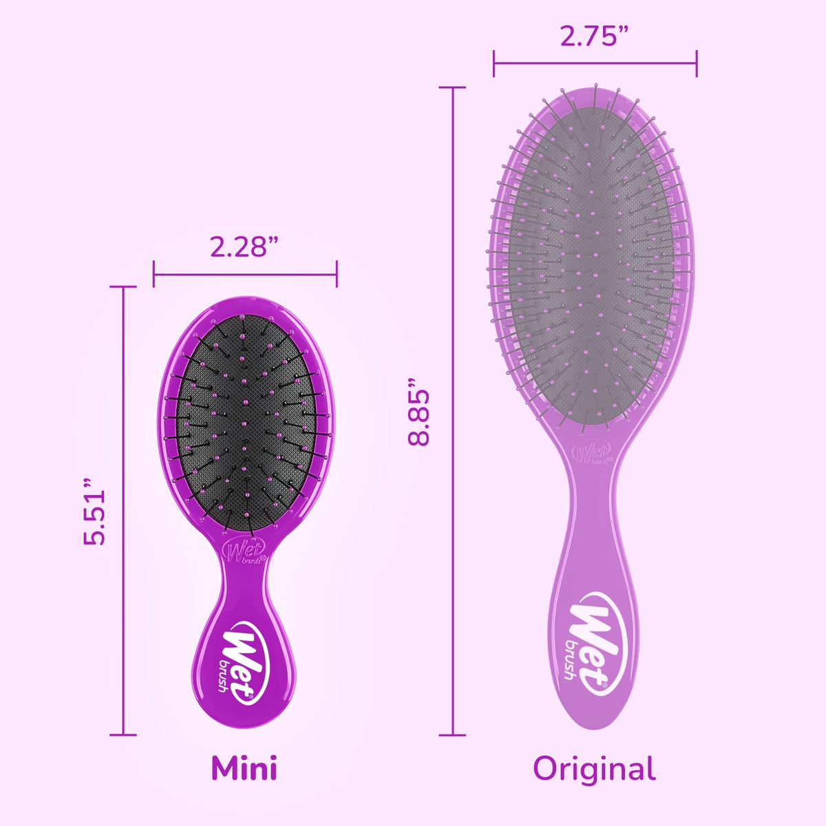 Wet Brush Mini Detangler Hair Brush purple in packaging