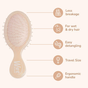 Wet Brush Mini Detangler Hair Brush side view with packaging