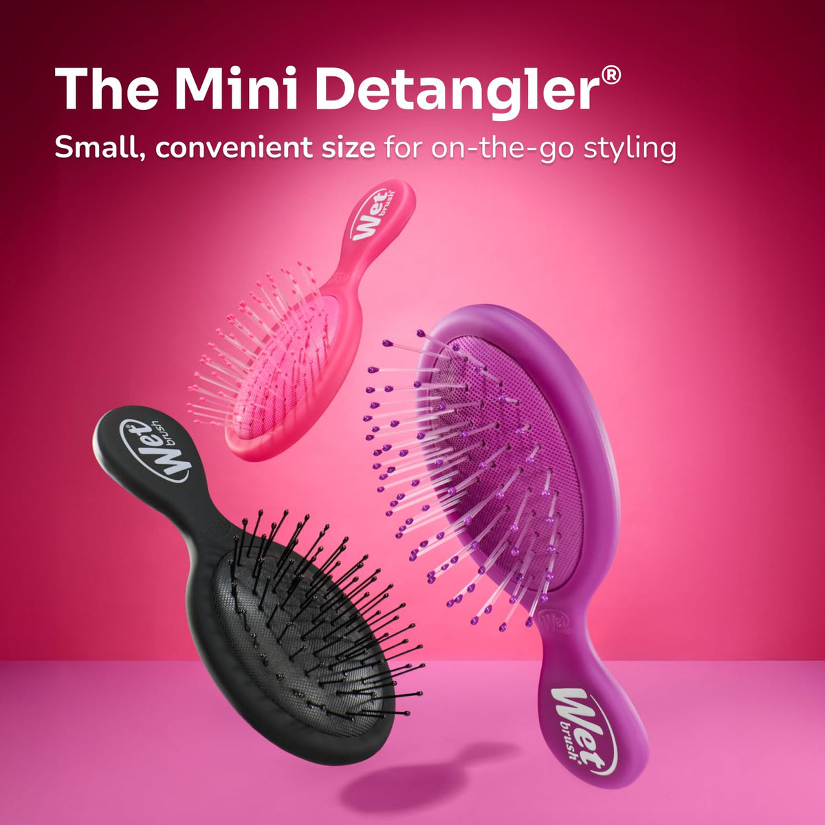 Wet Brush Mini Detangler showing its compact size