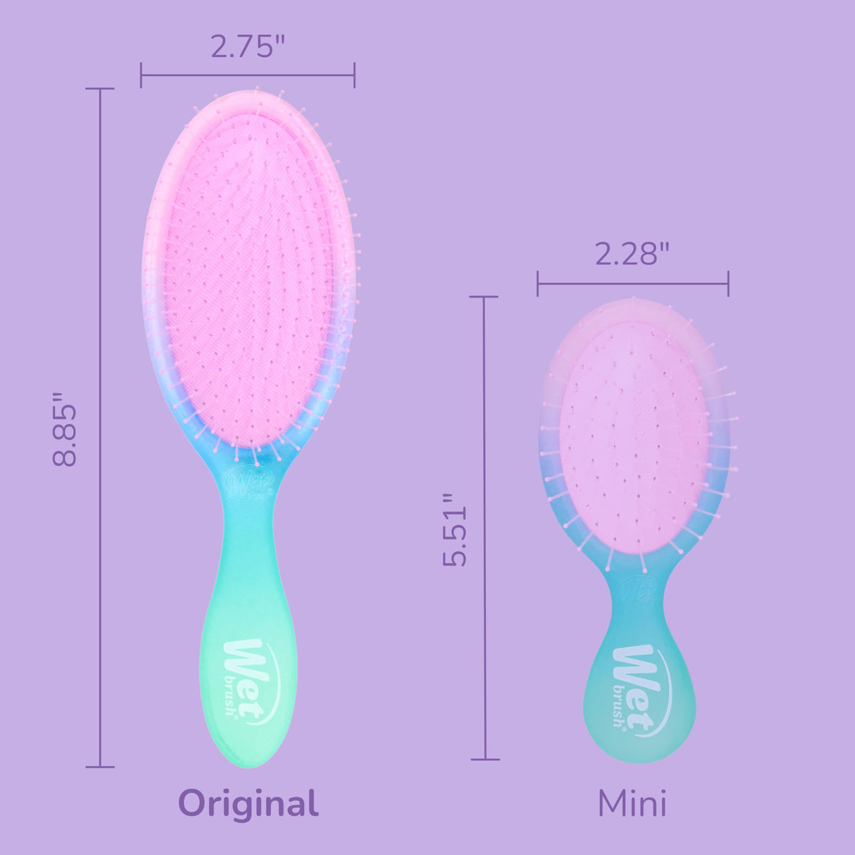 Wet Brush Original Detangler Electric Sky Purple in hand