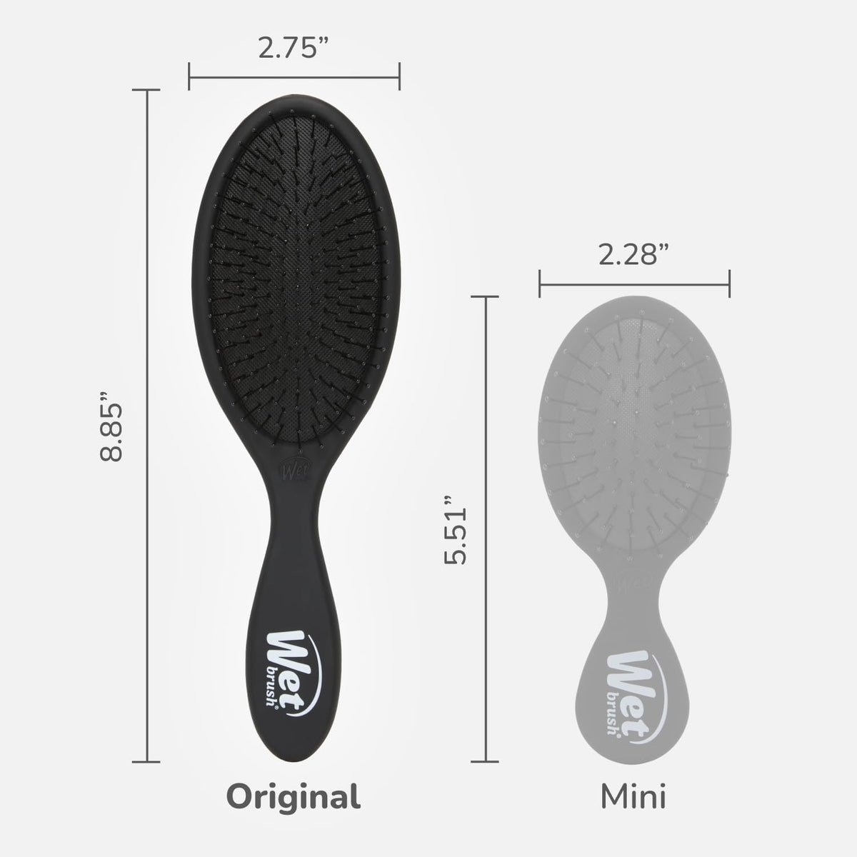 Wet Brush Original Detangler Hair Brush in hand demonstrating use