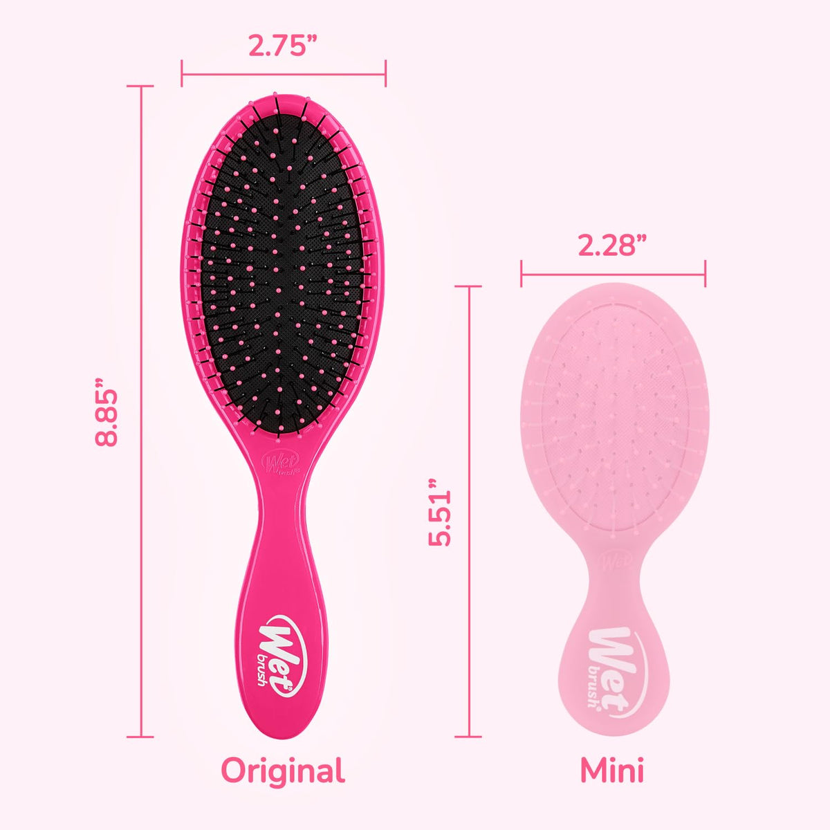 Wet Brush Original Detangler Hair Brush in pink, lifestyle scene