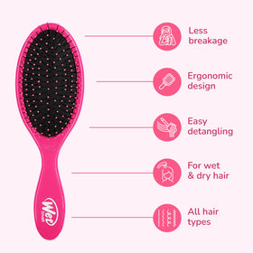 Wet Brush Original Detangler Hair Brush in pink, side view