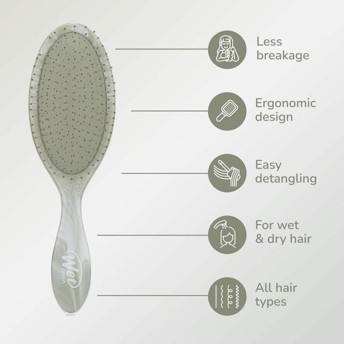 Wet Brush Original Detangler Hair Brush side view